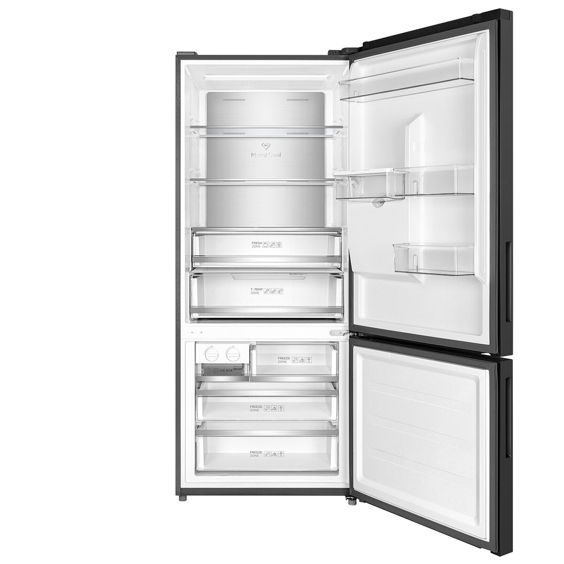TCL 412L Bottom Mount Refrigerator Matte Black C440BFB