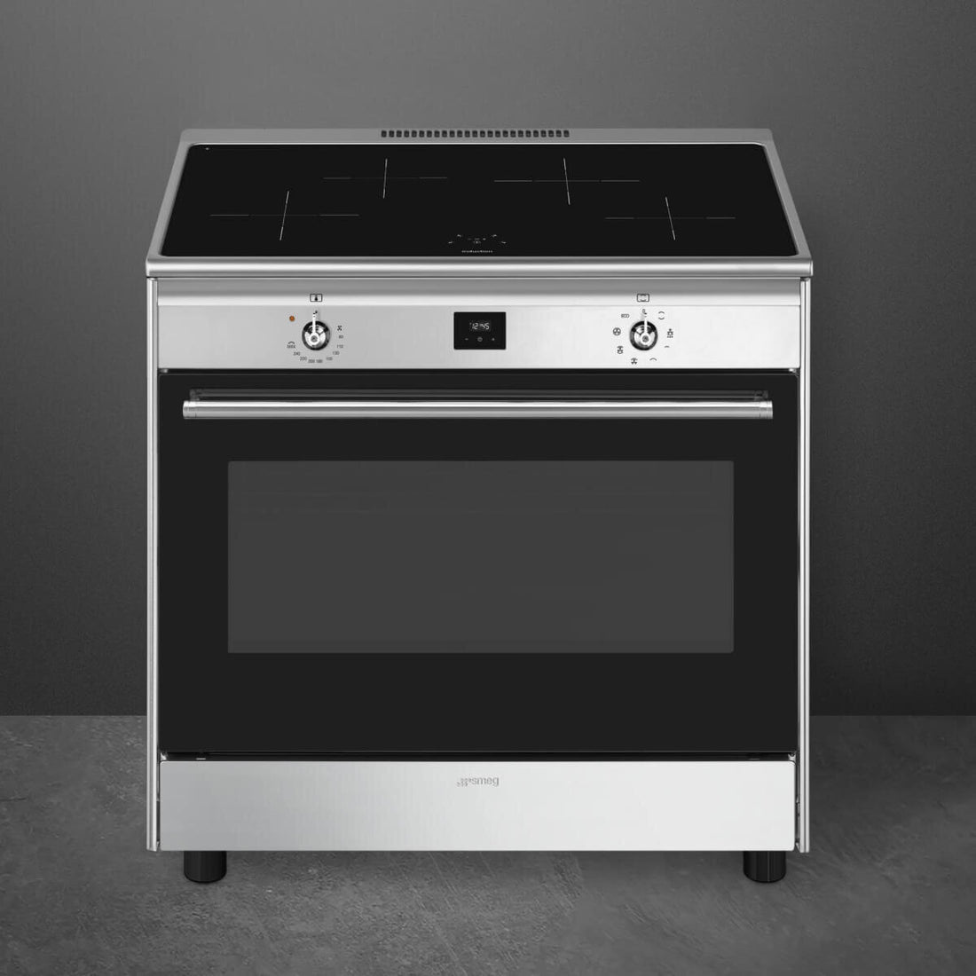 Smeg 90cm Stainless Steel Induction Upright Oven/Stove CG90CIXT