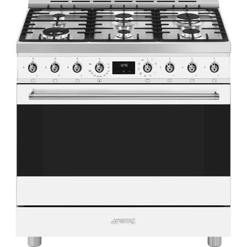 Smeg 90cm Classic Freestanding Dual Fuel White Stove CS9GMWHA2