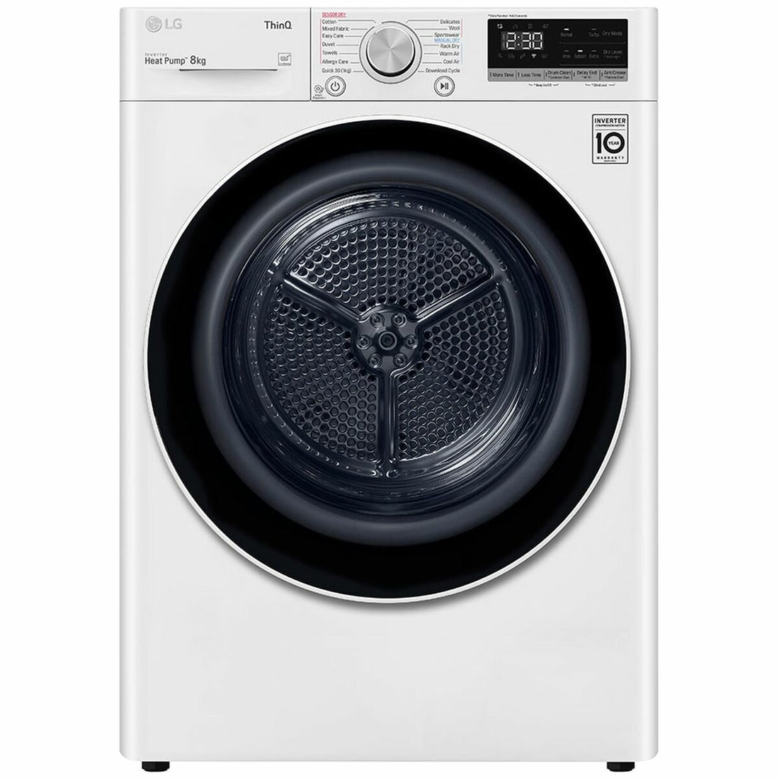 LG 8kg heat pump dryer DVH5-08W with inverter control outlet Perth