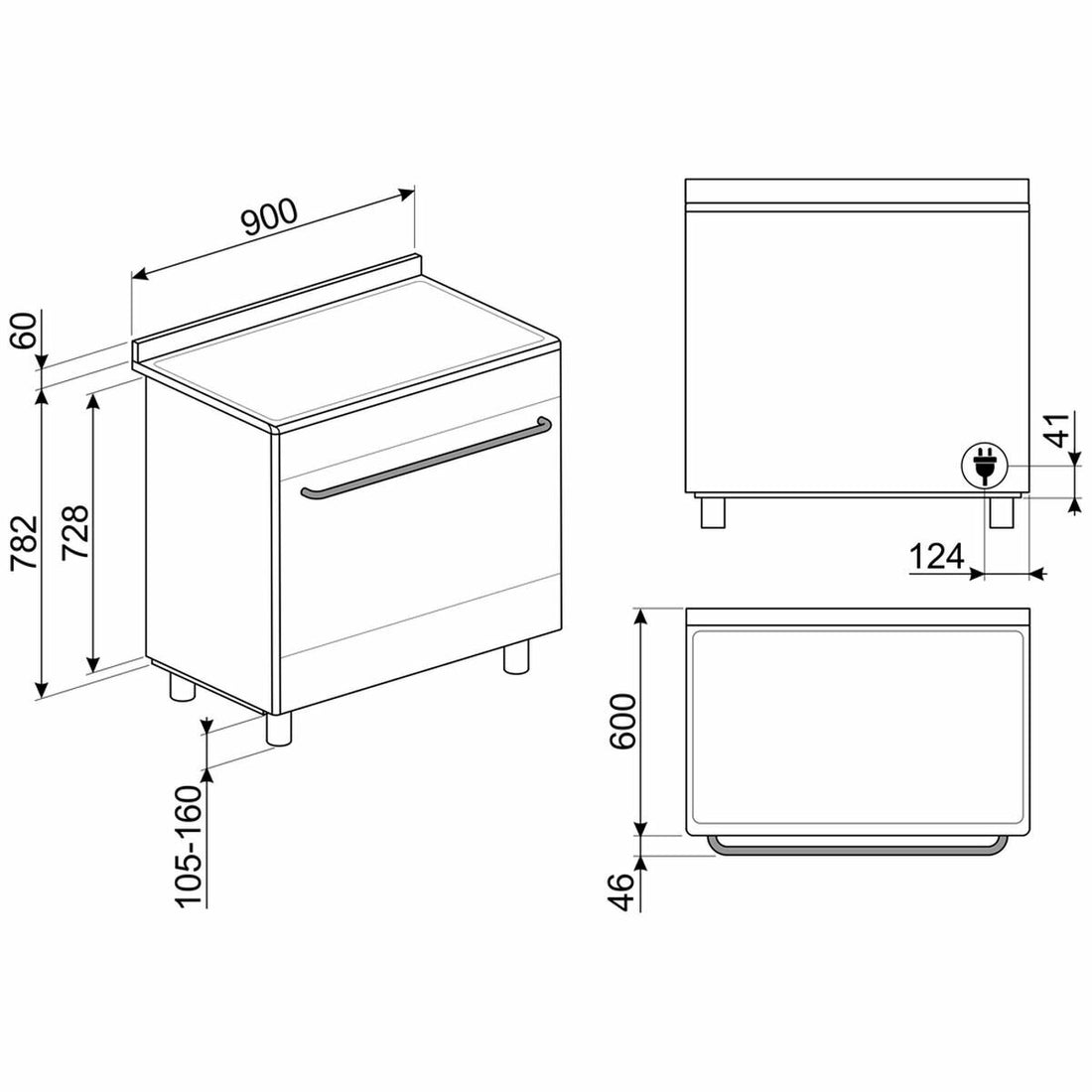 Smeg 90cm Freestanding Electric Oven/Stove FS9010CER-1