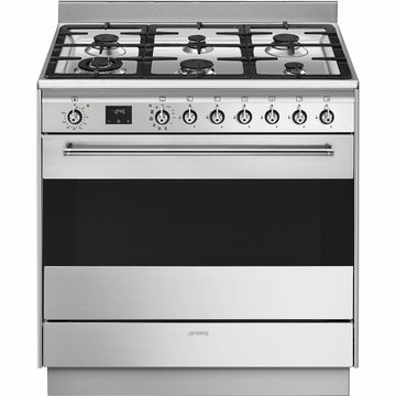 Smeg 90cm Classic Freestanding Pyrolytic Dual Fuel Oven/Stove FSP9610X1