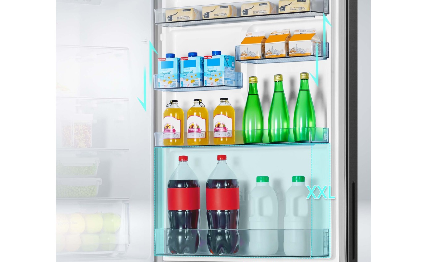 Hisense 417L PureFlat Eco Vision Bottom Mount Refrigerator Black Steel HRBM418E