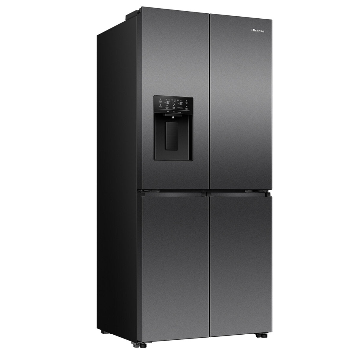 Hisense 483L French Door Fridge Black Steel with Non-plumbed Ice and Water Dispenser HRCD483TBW