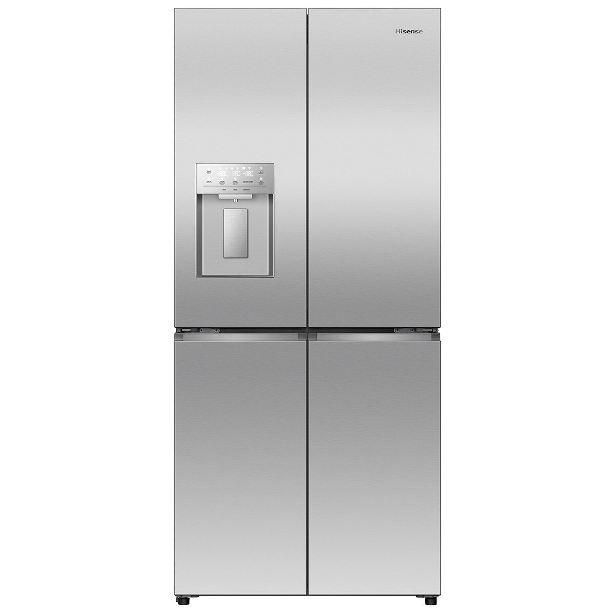 Hisense 483L PureFlat Slim French Door Refrigerator with Non-Plumbed Ice and Water Dispenser Stainless Steel HRCD483TSW