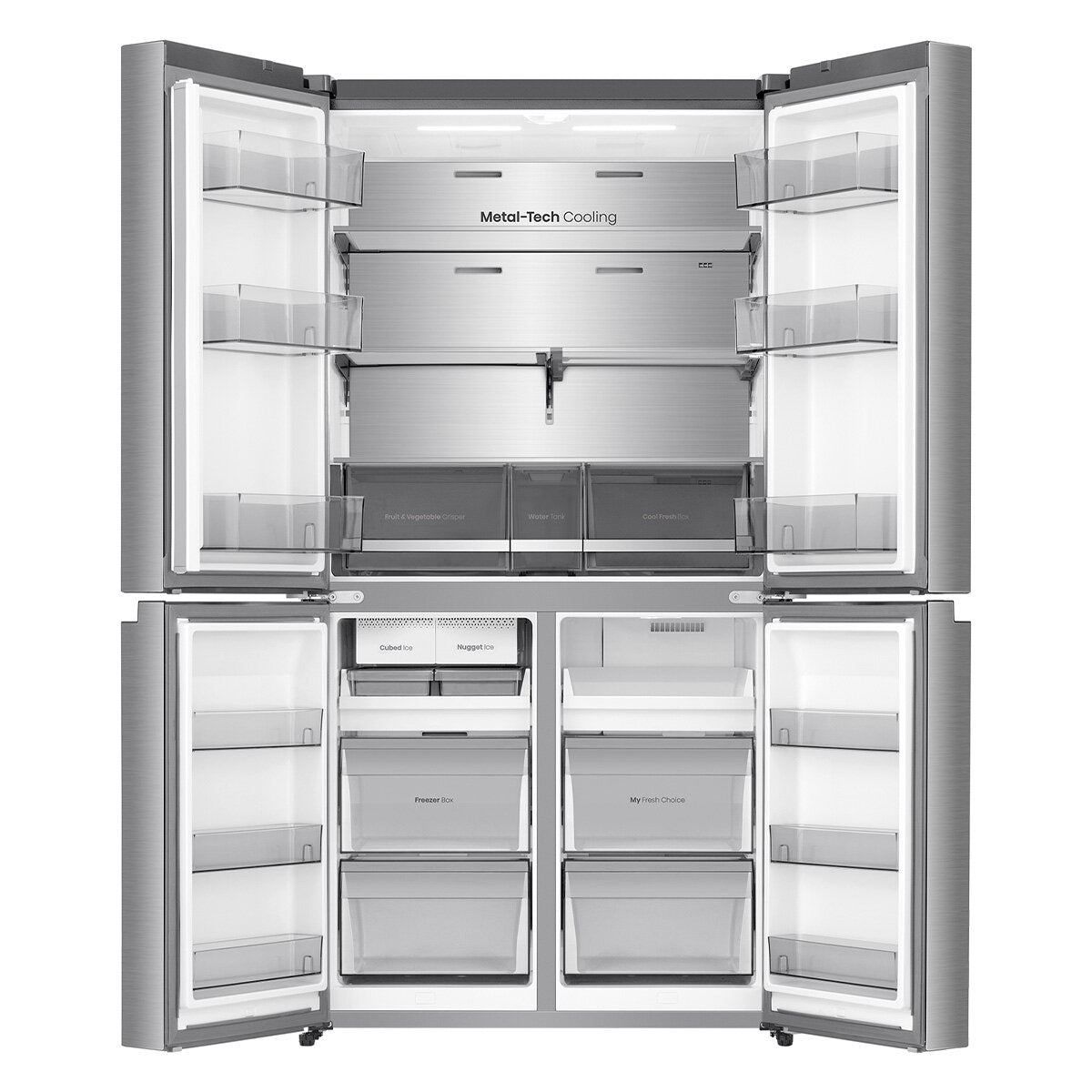 Hisense 640L PureFlex French Door Refrigerator with Non-Plumbed Ice and Water Dispenser Stainless Steel HRCD640TSW