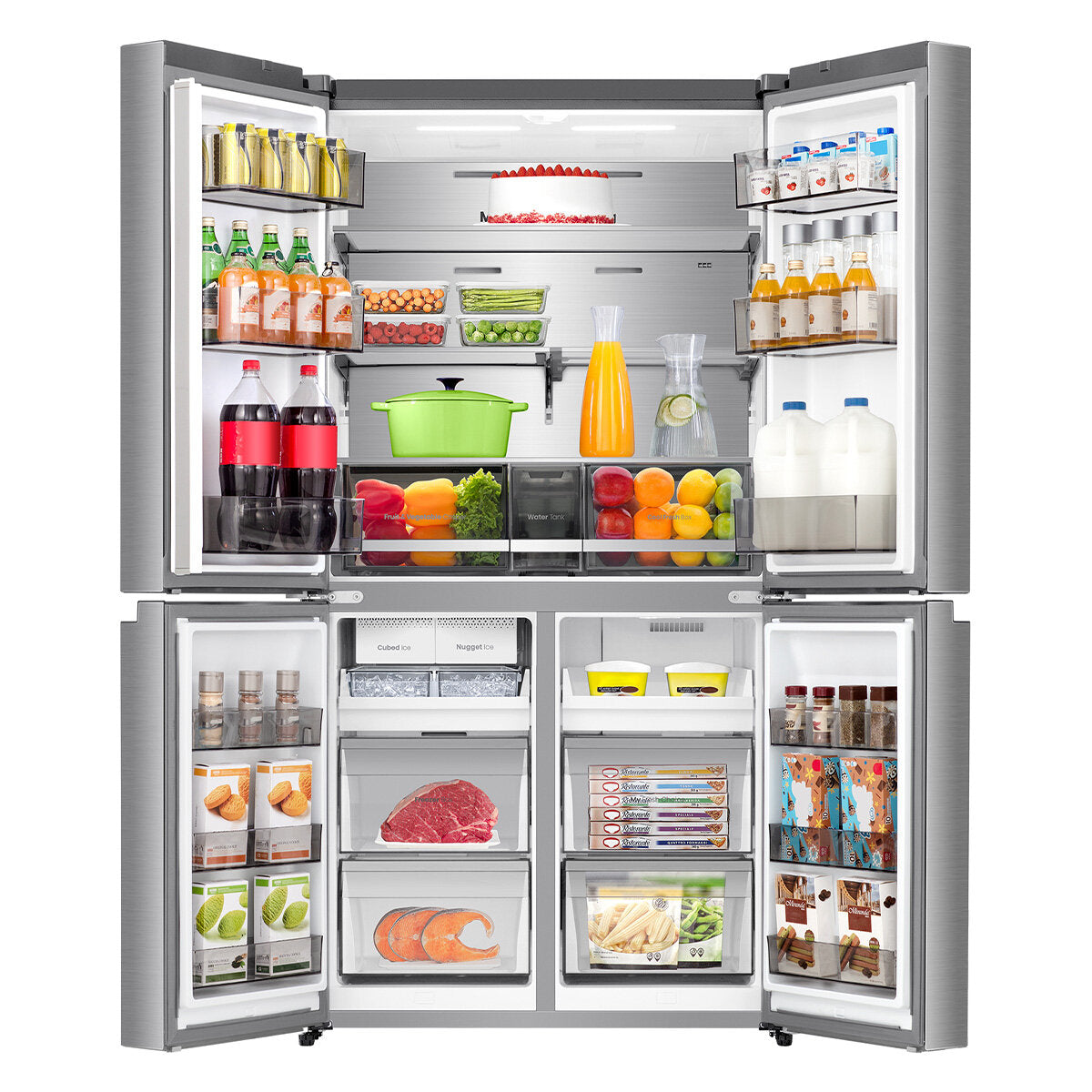 Hisense 640L PureFlex French Door Refrigerator with Non-Plumbed Ice and Water Dispenser Stainless Steel HRCD640TSW
