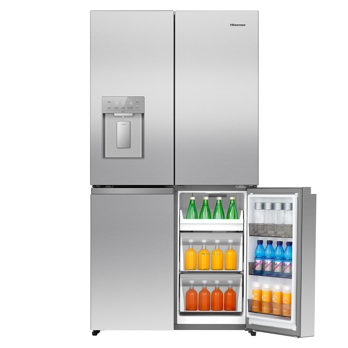 Hisense 640L PureFlex French Door Refrigerator with Non-Plumbed Ice and Water Dispenser Stainless Steel HRCD640TSW