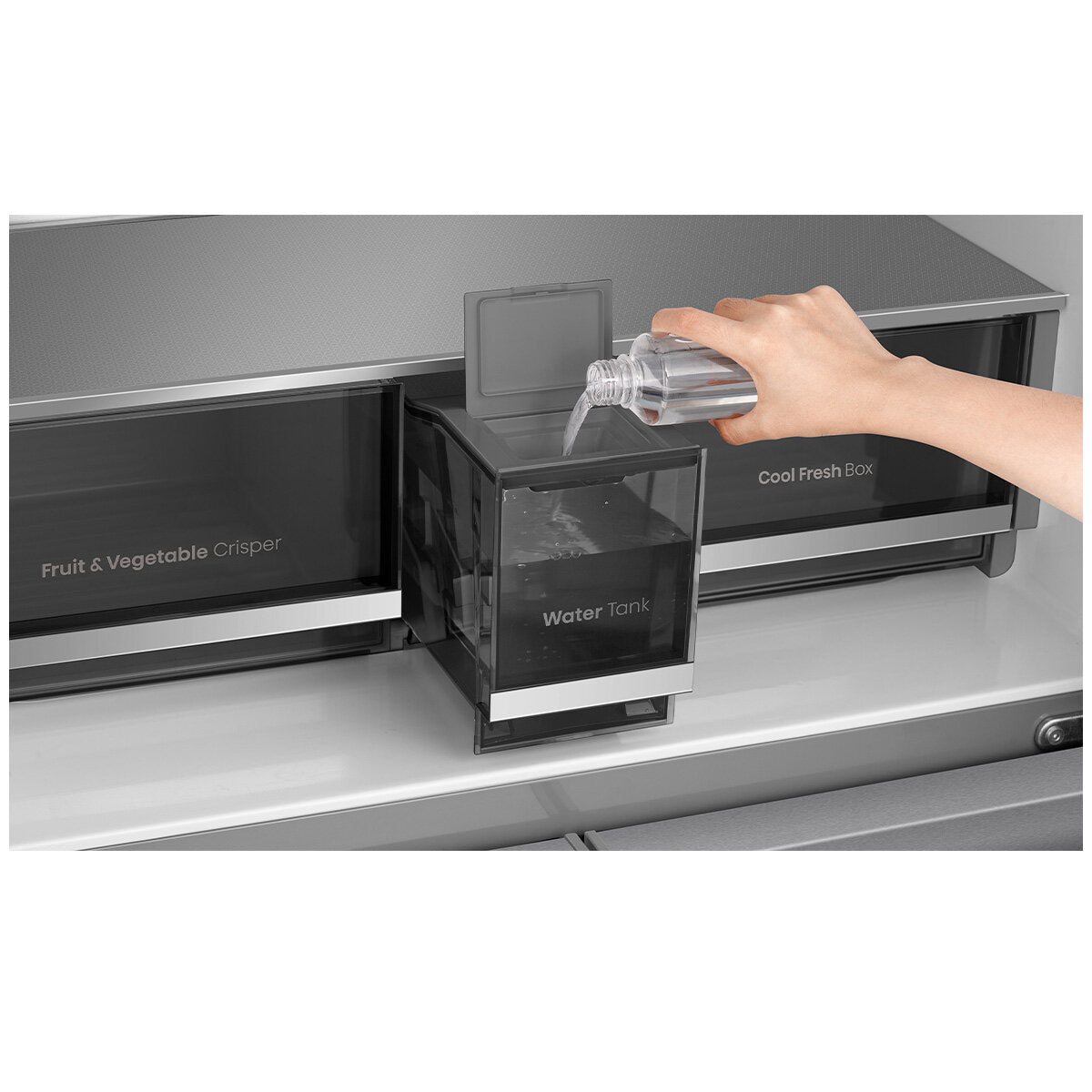 Hisense 640L PureFlex French Door Refrigerator with Non-Plumbed Ice and Water Dispenser Stainless Steel HRCD640TSW