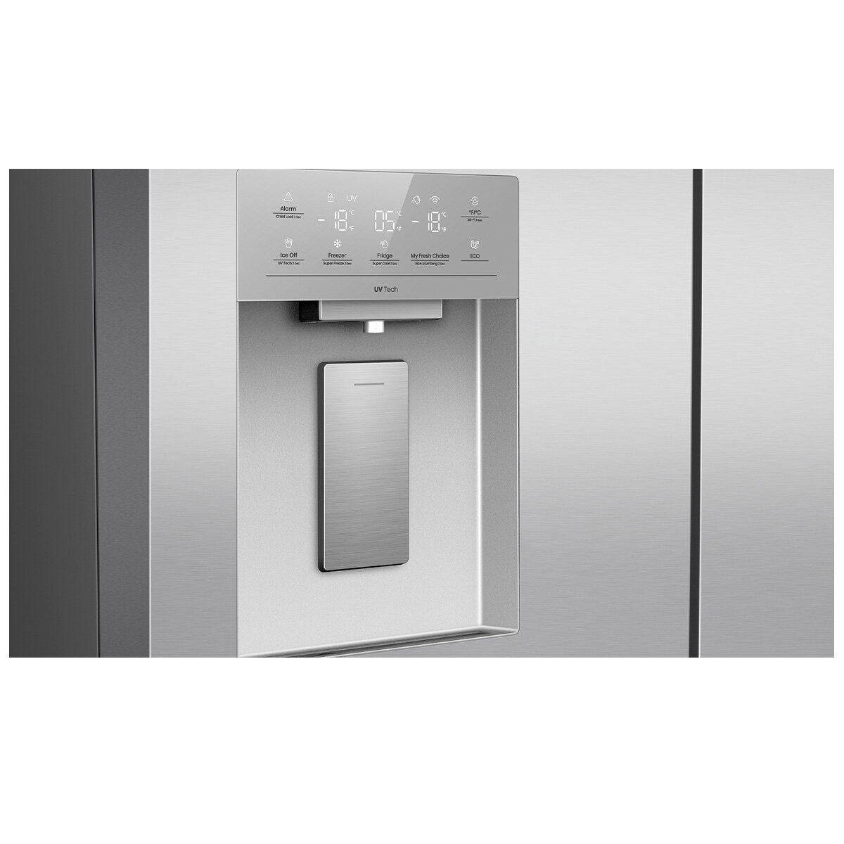 Hisense 640L PureFlex French Door Refrigerator with Non-Plumbed Ice and Water Dispenser Stainless Steel HRCD640TSW