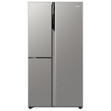 Haier 574L S+ Three Door Side by Side Fridge Satina Silver HRF575XS