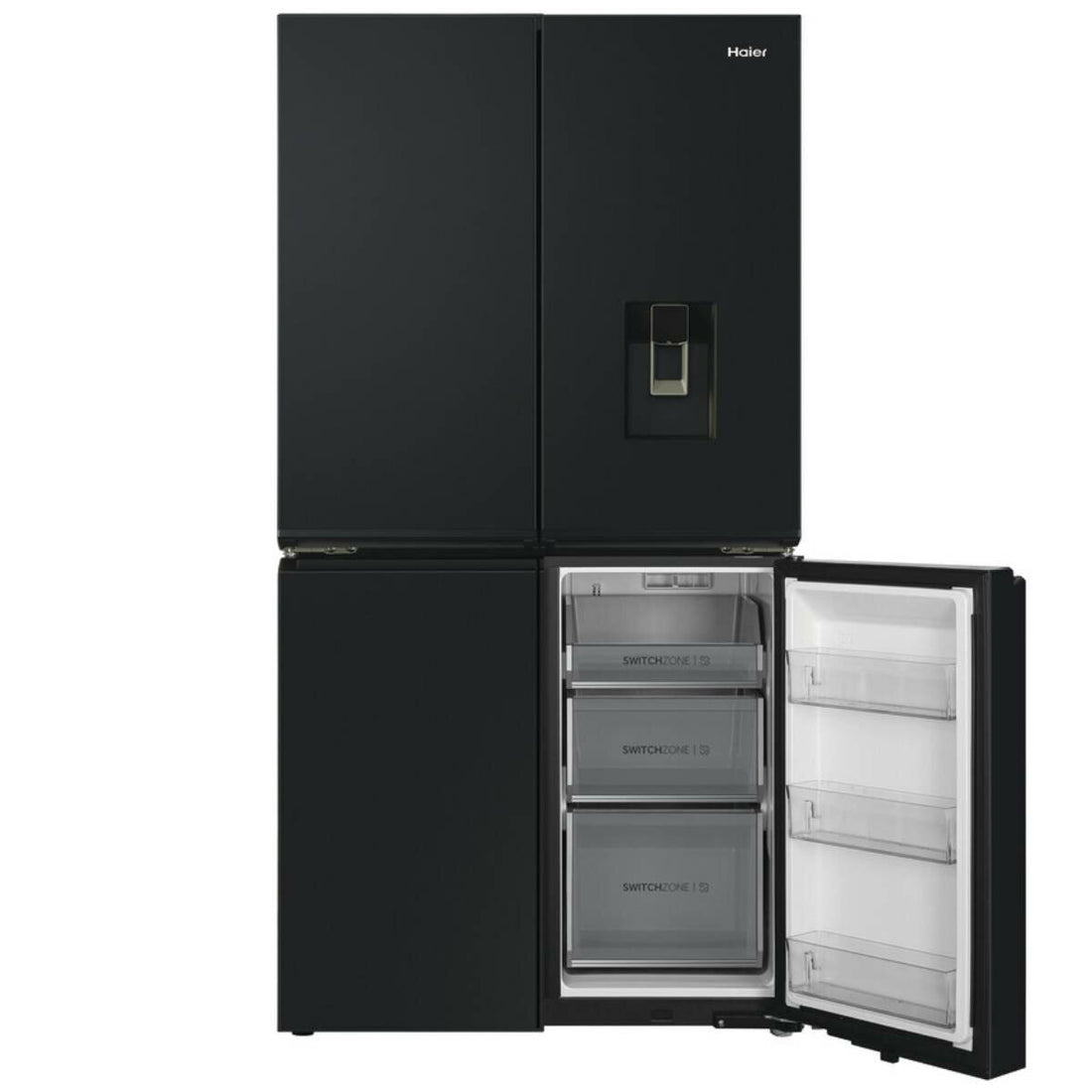 Haier 623L Quad Door Refrigerator with Ice and Water Black HRF680YPC