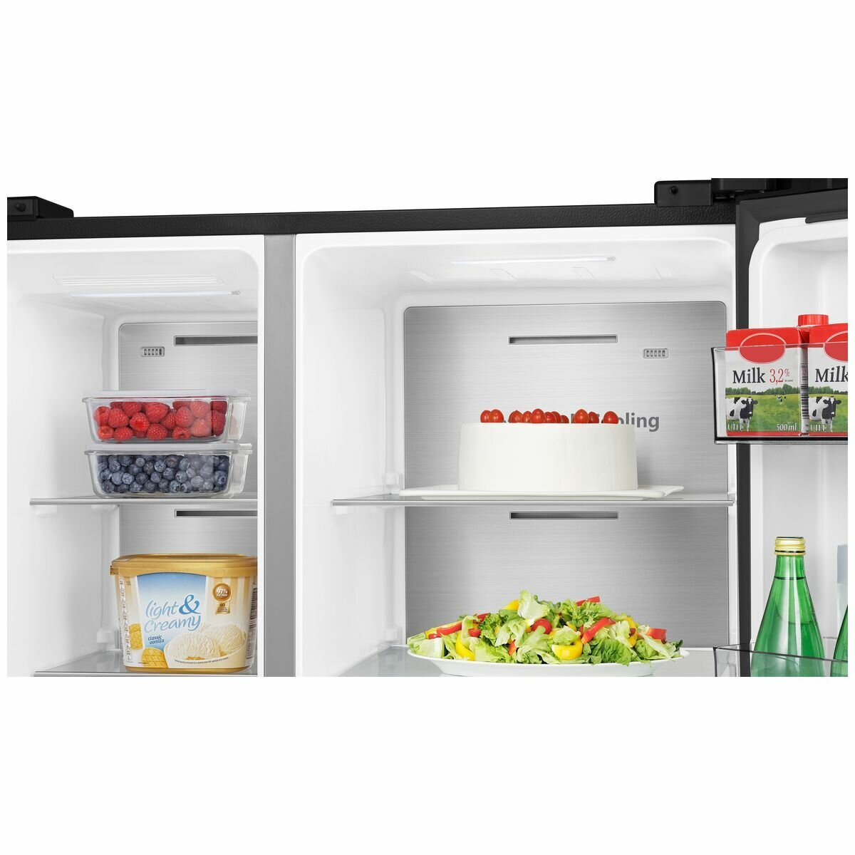 Hisense 632L Side by Side Refrigerator Black Steel HRSBS632BW