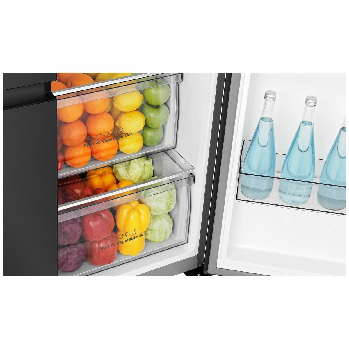 Hisense 632L Side by Side Refrigerator Black Steel HRSBS632BW