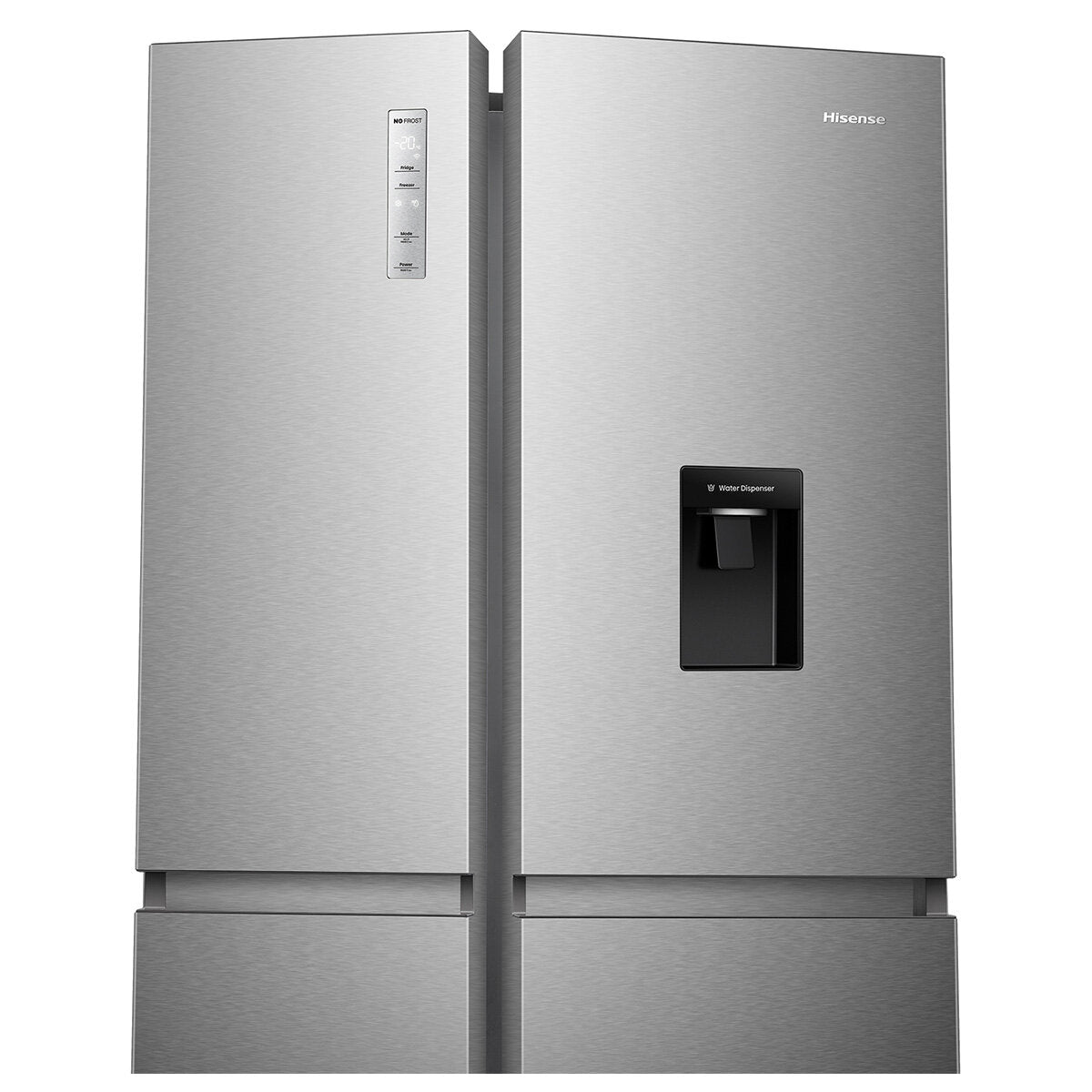 Hisense 649L Side by Side Refrigerator with Non-Plumbed Water Dispenser Stainless Steel HRSBS649SW