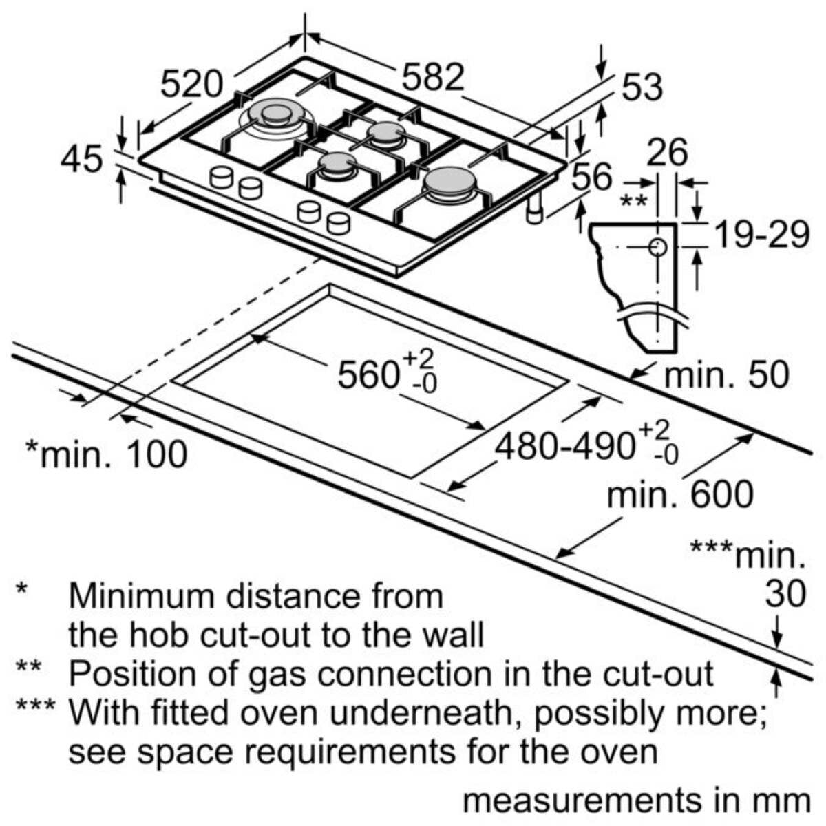 Bosch 60cm Serie 6 Natural Gas Cooktop PCI6A5B90A