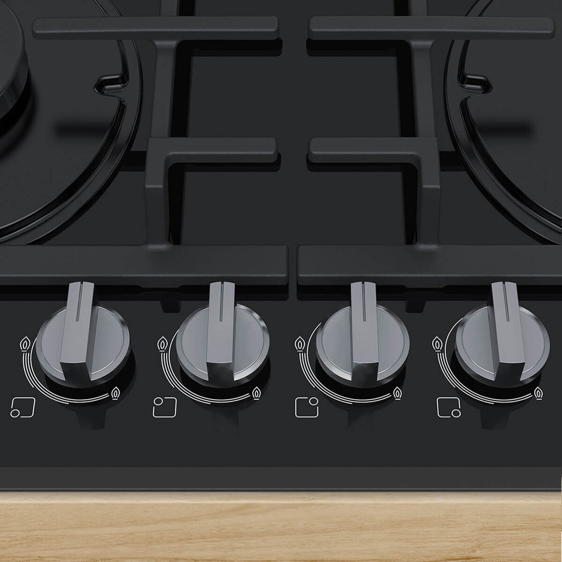 Bosch 60cm Series 4 Gas Cooktop Black Tempered Glass PNH6B6B91A