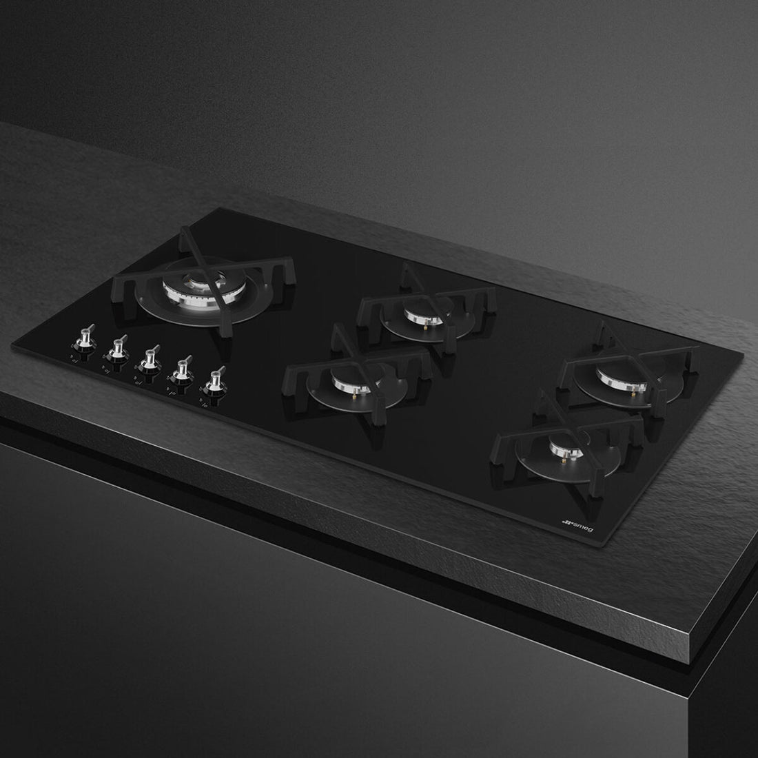 Smeg Classic 90cm Gas on Tempered Glass Cooktop PV395LNAU