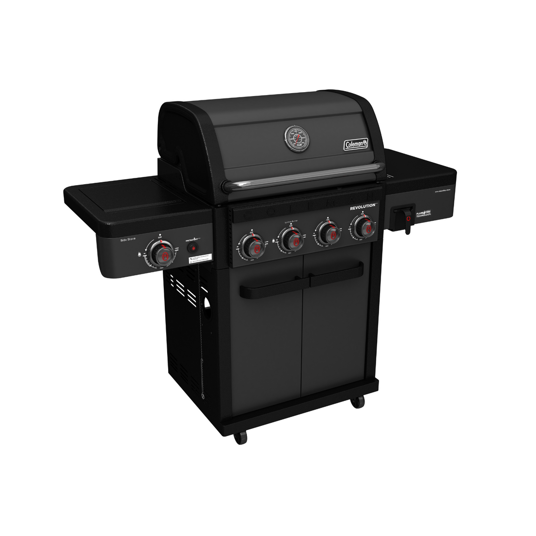 Coleman Revolution 4 Burner BBQ w/Side Burner Black Matte REV4BMA