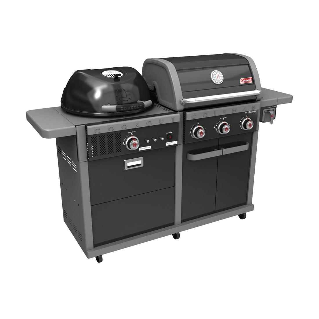 Coleman Revolution Dual Fuel Gas & Charcoal BBQ Black Gloss REVDFBGL
