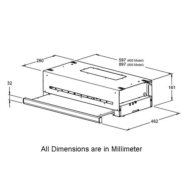 Robinhood 60cm Slideout Rangehood RLES61SS-WH