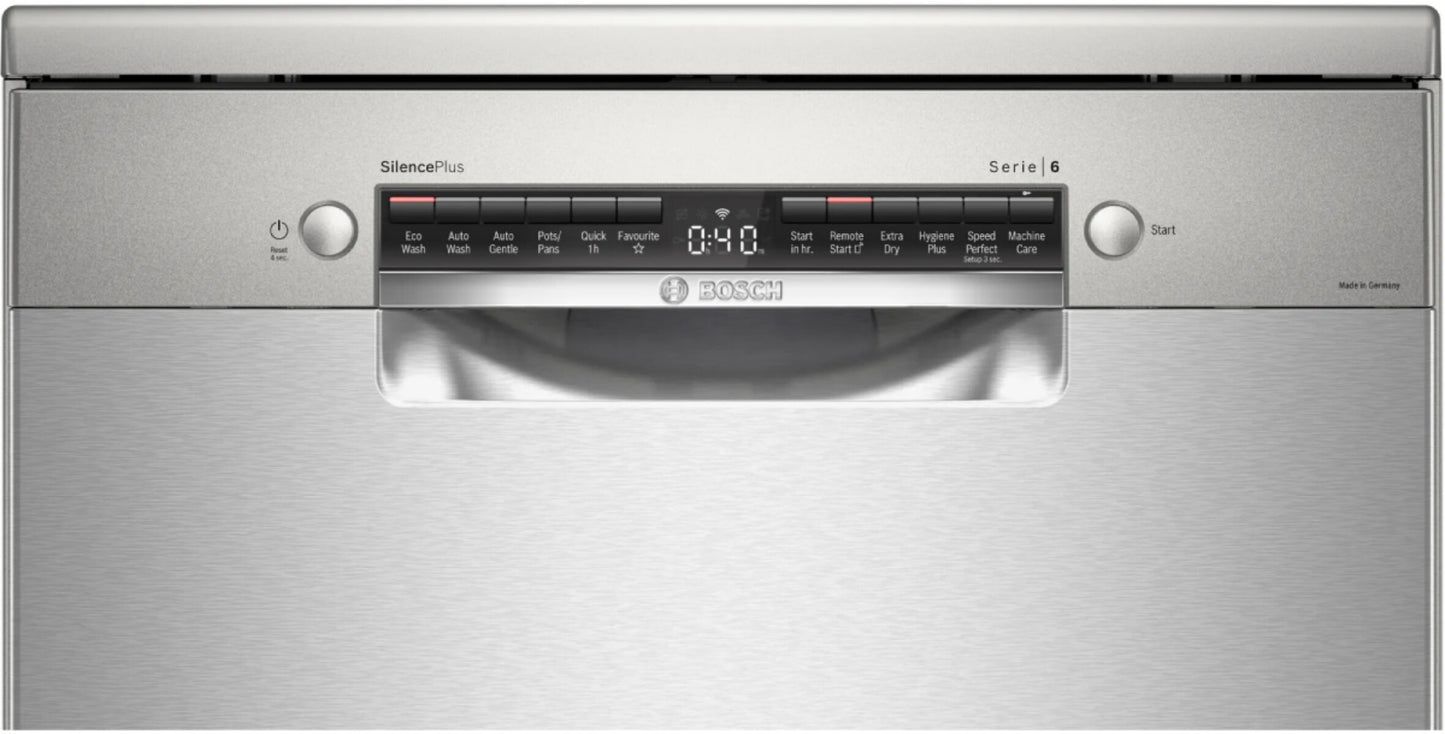 Bosch Series 6 Freestanding Stainless Steel Dishwasher with Wi-Fi SMS6HAI02A