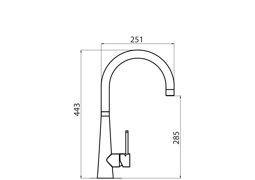 Oliveri Essente 316 Stainless Steel Goose Neck Mixer Stainless Steel SS31620