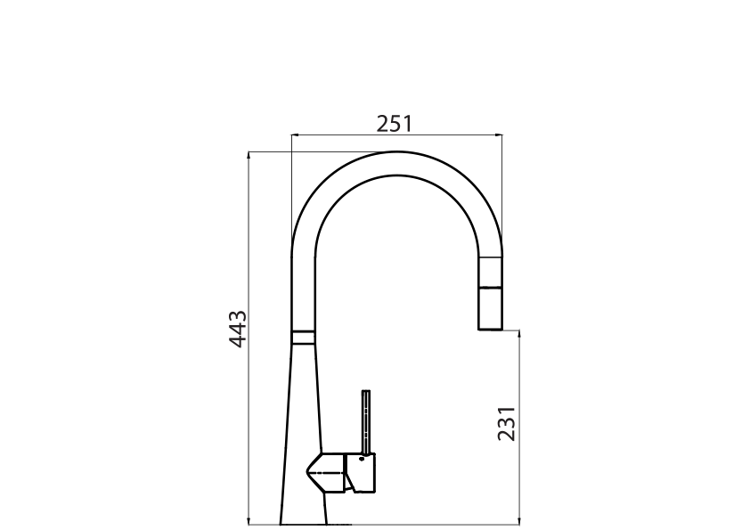 Oliveri Essente 316 Stainless Steel Goose Neck Pull Out Mixer Copper SS31625-CU