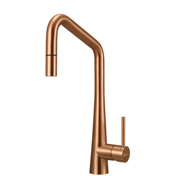 Oliveri Essente 316 Stainless Steel Square Goose Neck Pull Out Mixer Copper SS31675-CU