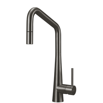 Oliveri Essente 316 Stainless Steel Square Goose Neck Pull Out Mixer Gunmetal SS31675-GM