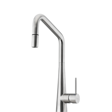 Oliveri Essente 316 Stainless Steel Square Goose Neck Pull Out Mixer Stainless Steel SS31675