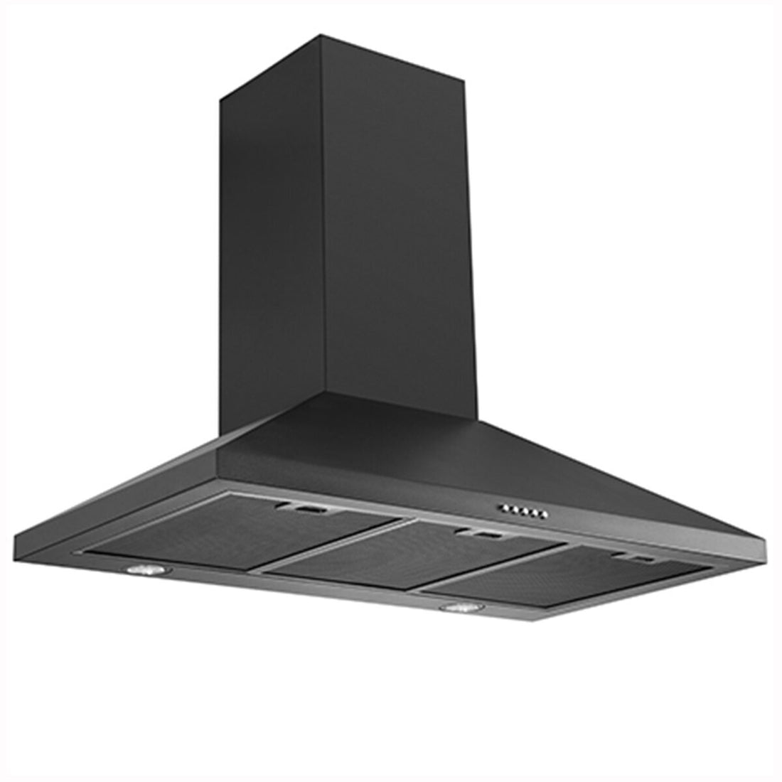Schweigen 90cm Wallmount Canopy Rangehood Matte Black TRI-900B