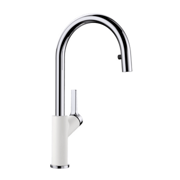 Blanco CARENA Pull Out Mixer Tap White & Chrome CARENASW