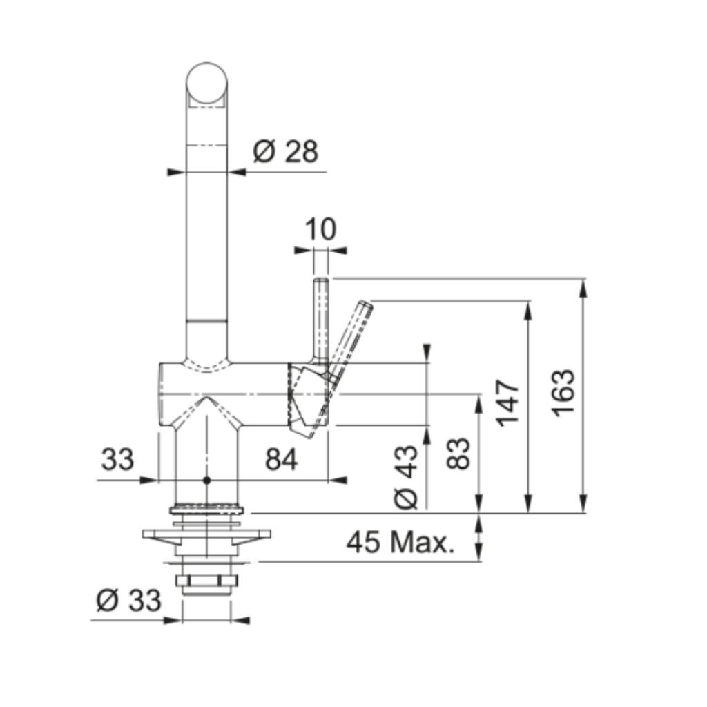 Franke Active Non Pull-Out Sink Mixer Chrome TA7700 (Factory Clearance)