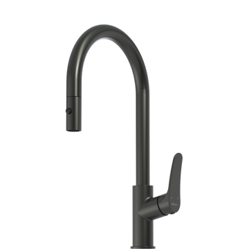 Oliveri Verona Pull out Goose Neck Mixer Tap Gunmetal VA306505GM-P