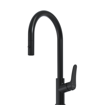 Oliveri Verona Pull out Goose Neck Mixer Tap Matte Black VA306516MB-P