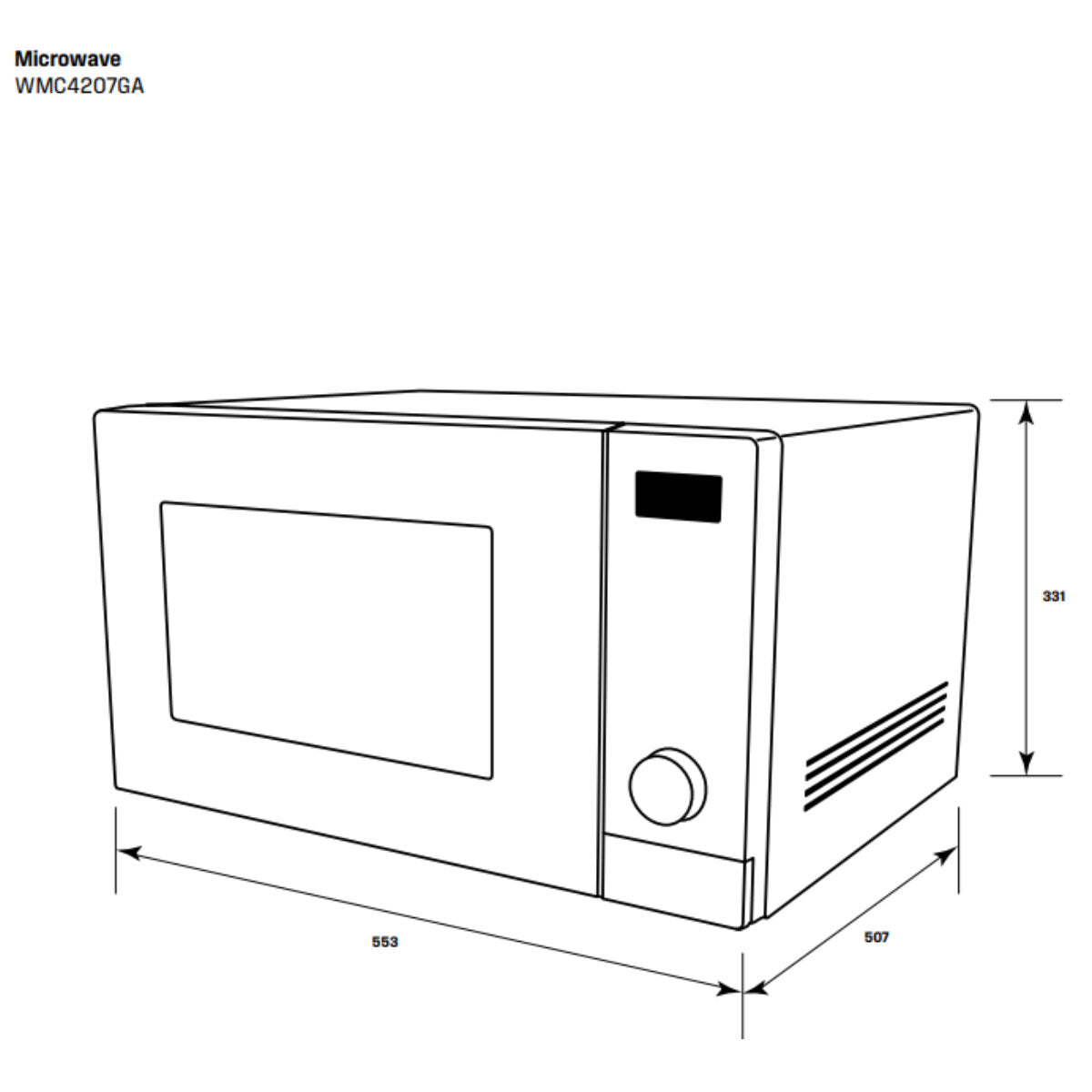 Westinghouse 42L Dark Grey Freestanding Convection Microwave Oven WMC4207GA