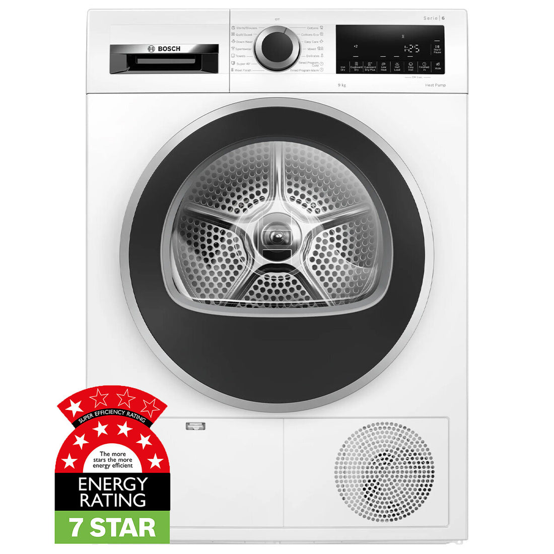 Bosch Series 6 9kg heat pump dryer WQG24200AU outlet Perth front view