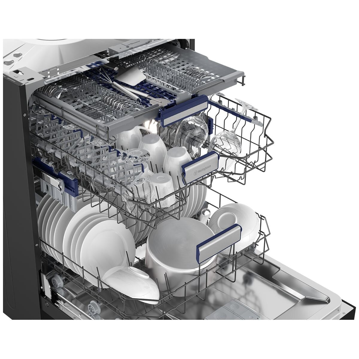 Westinghouse 60cm Dark Stainless Steel Auto Door -Steam Underbench Dishwasher WSU6608KXB