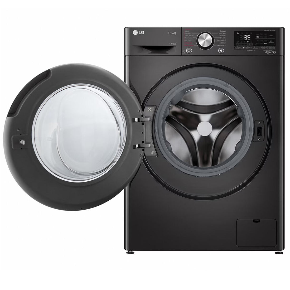 LG Series 9 12kg/8kg Front Load Washer Dryer Combo with Steam Black WVC9-1412B