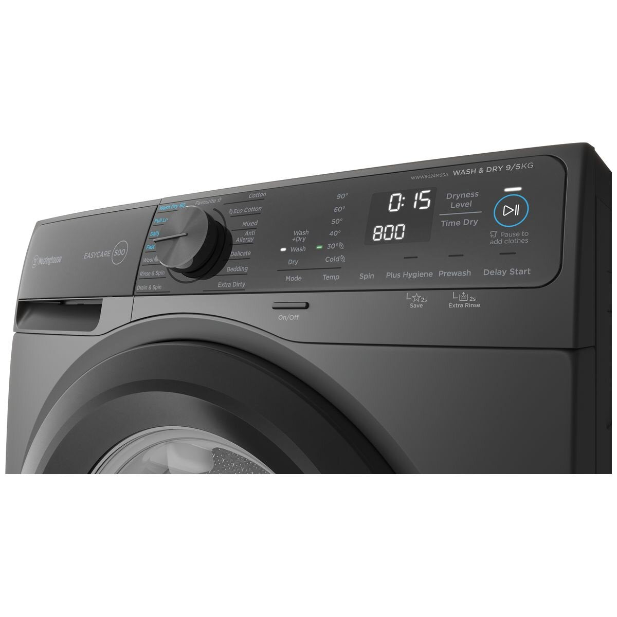 Westinghouse 9kg EasyCare Front Load Washing Machine Black WWF9024M5SA