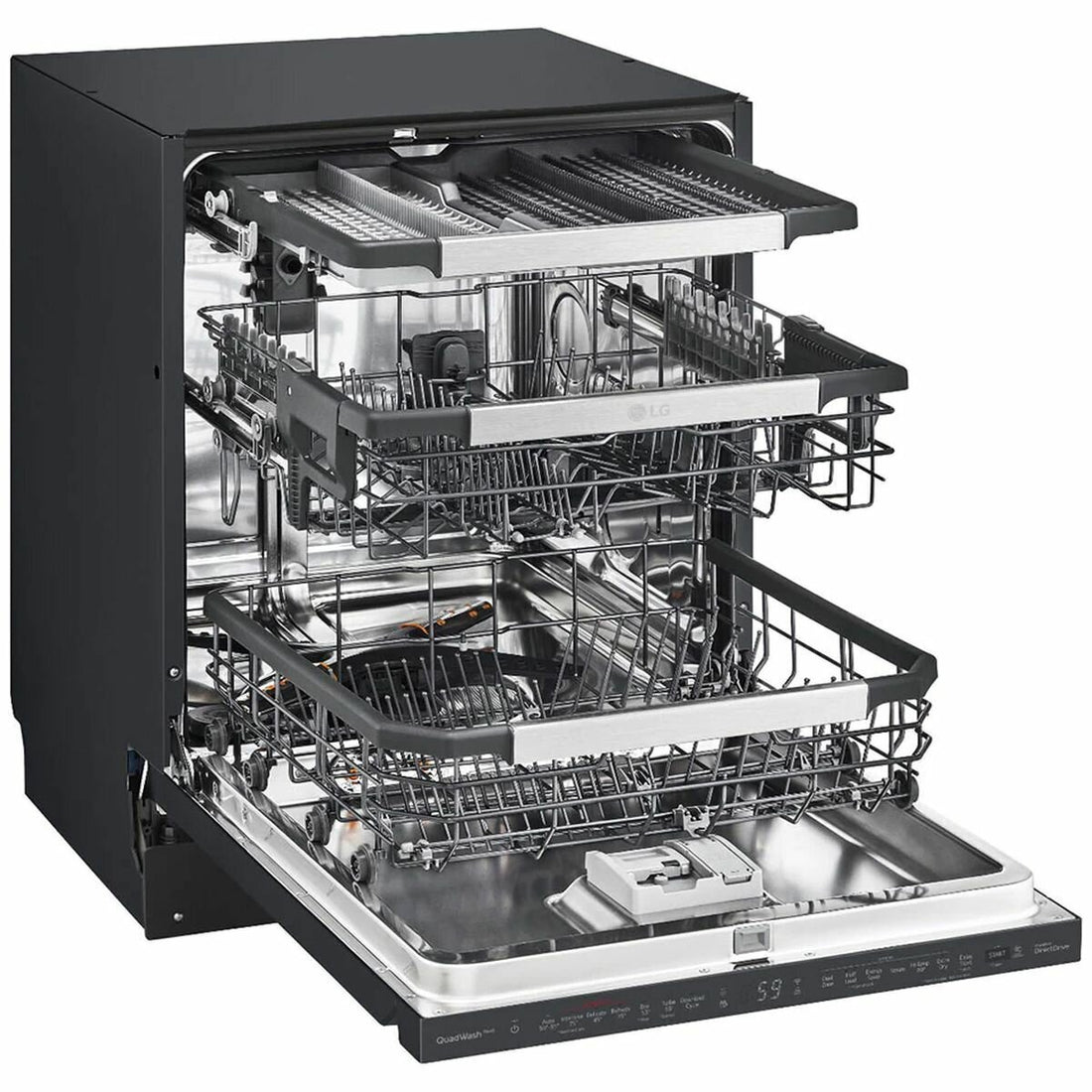 LG 60cm 15 Place QuadWash Built Under Dishwasher Matte Black with TrueSteam XD3A25UMB