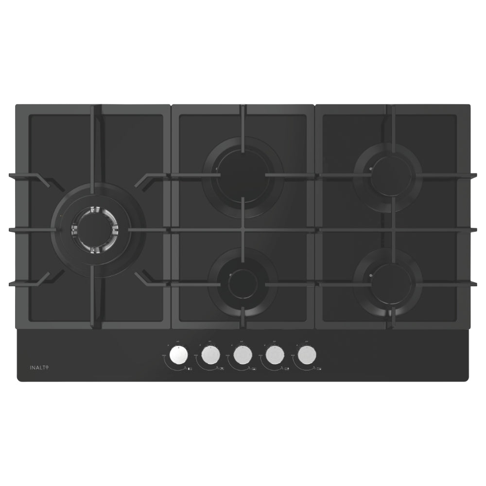 InAlto 90cm Gas on Glass Cooktop ICGG905W with 5 burners and wok burner