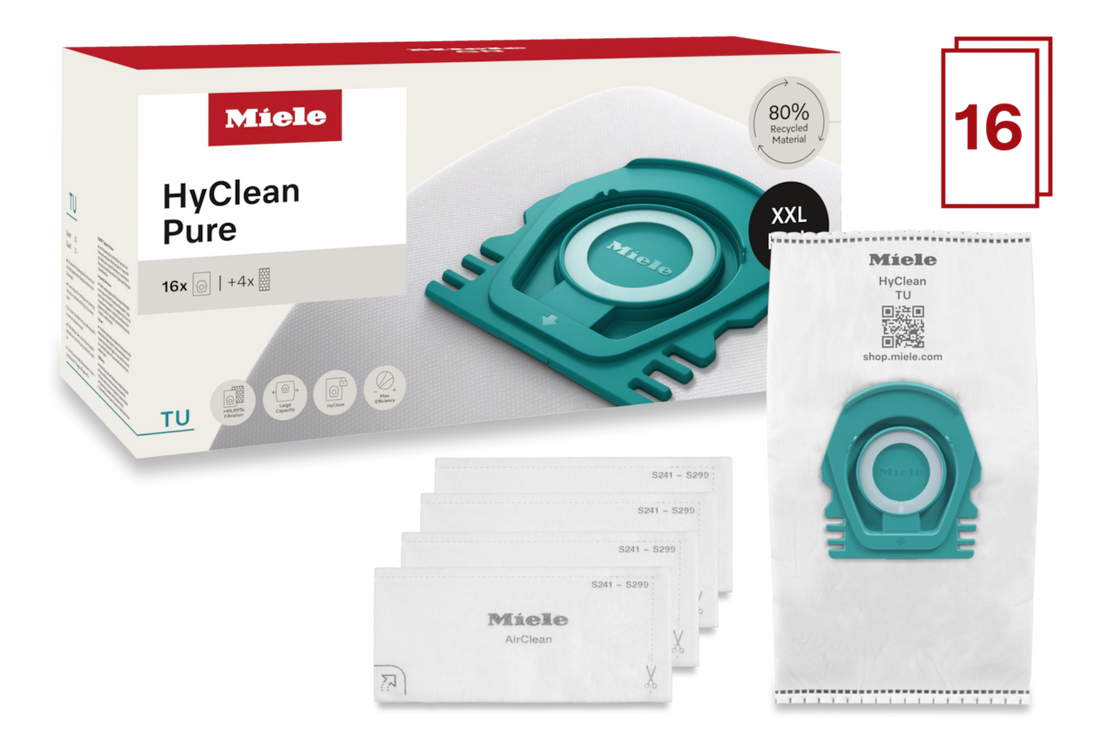 Miele HyClean Pure TU Vacuum Cleaner Bags XXL (16 Pack + 4 Filters) 12695210