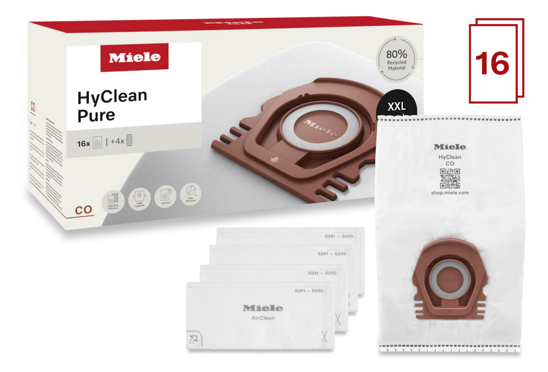 Miele HyClean Pure CO Vacuum Cleaner Bags XXL (16 Pack + 4 Filters) 12695230