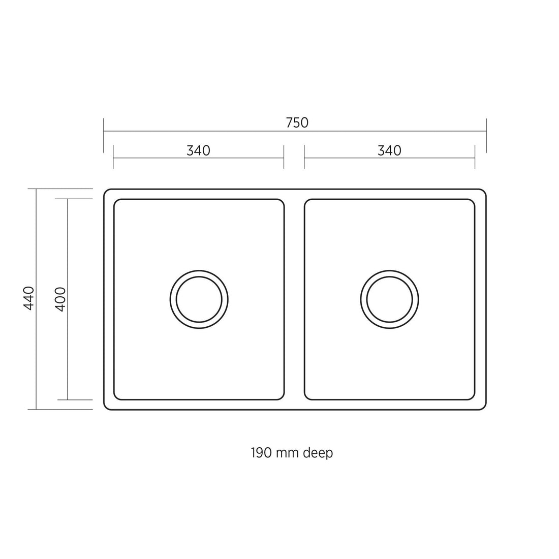 Seima Leto 750 Double Bowl Sink LETO750