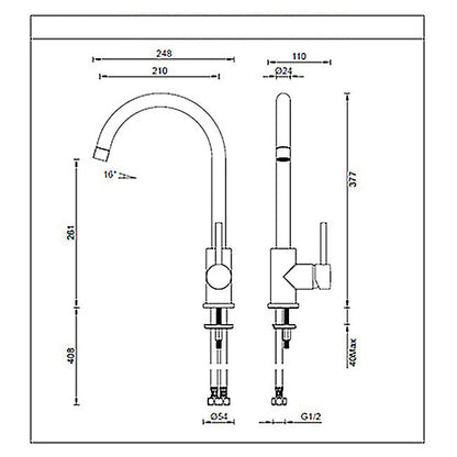 Gareth Ashton Lucia Kitchen Mixer Tap Gun Metal 3K4-GM