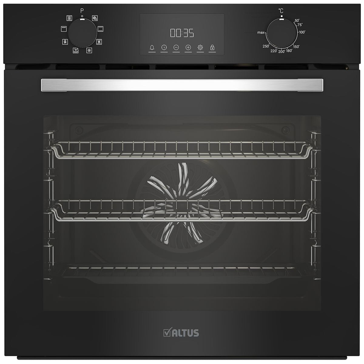 Altus 85L Multifunction Built-in Oven Black ABO6851MB