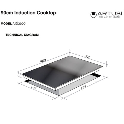 Artusi 90cm Induction Cooktop AID3000