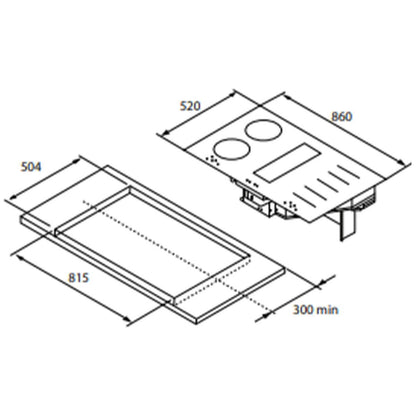 Artusi 90cm Induction Cooktop with Integrated Downdraft AID864DD